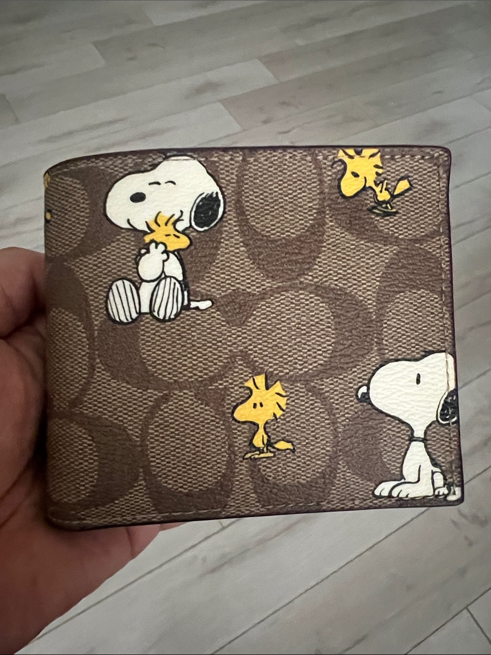 Coach X Peanuts 3 In 1 Wallet In Signature Canvas With Snoopy Woodstock